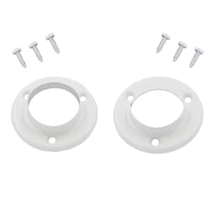 2-Pack 1-3/8 in. White Metal Closet Hardware Pole Sockets