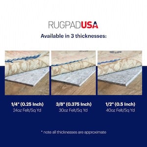 Essentials 9 ft. x 12 ft. Rectangle  Felt Comfortable 1/2 in. Thickness Dual Surface Non-Slip Rug Pad