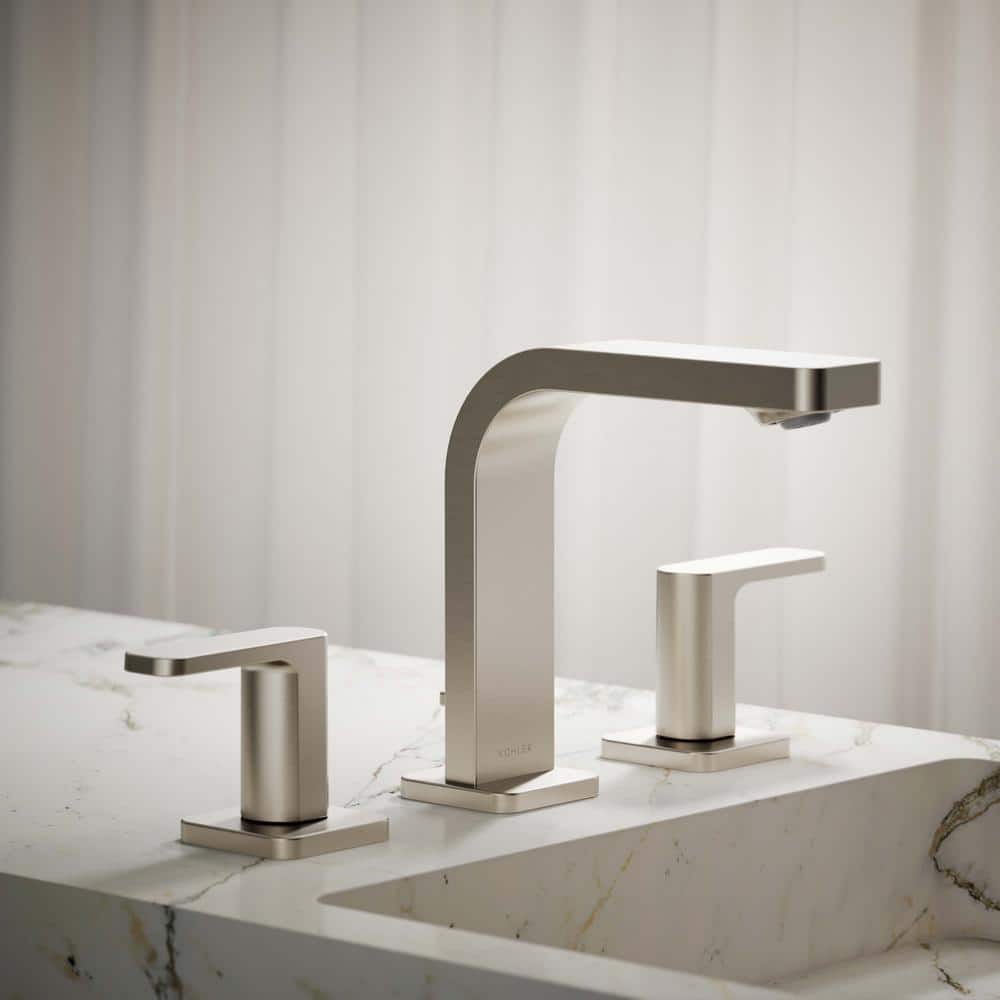 Parallel Chic 24" Vibrant Brushed Nickel Widespread Bathroom Faucet