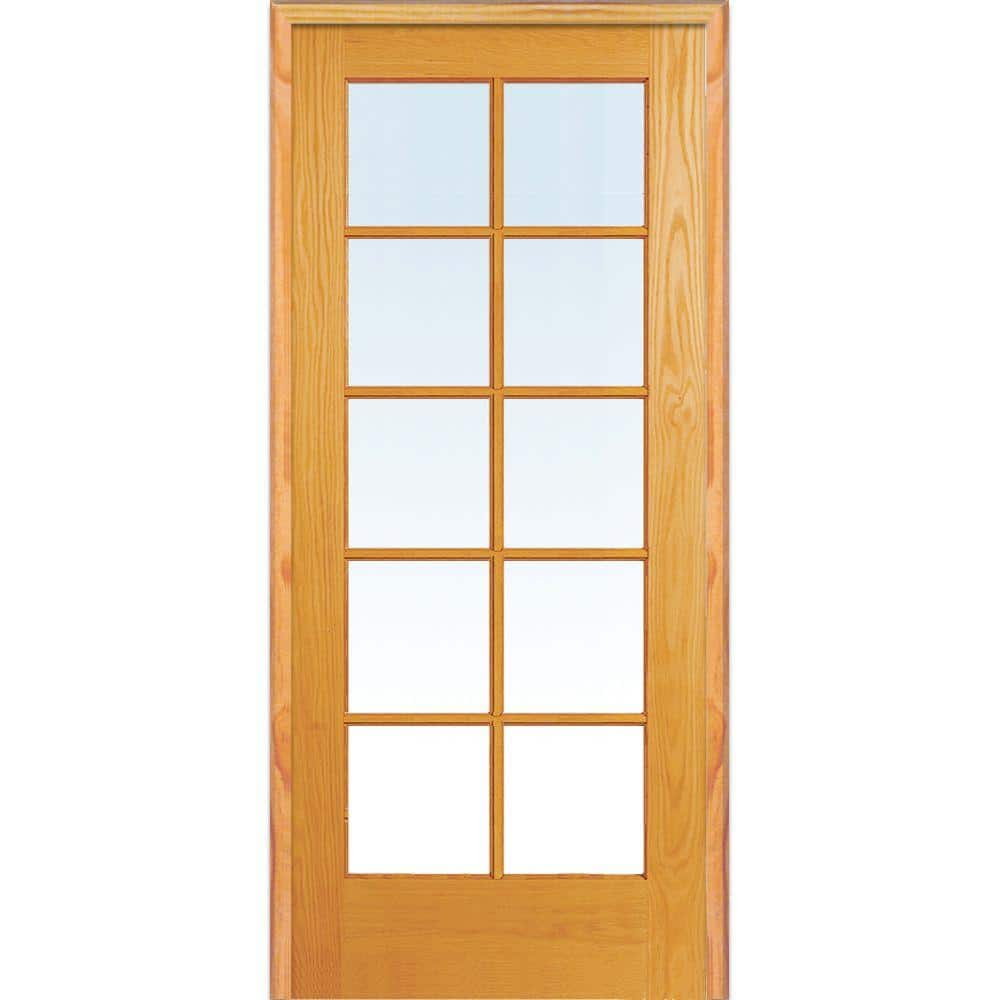 Interior 10-Lite Single Pane Clear Glass Primed French Door — Lux