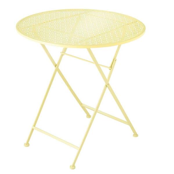 Filament Design Sundry Yellow Punch Pattern Metal Patio Table