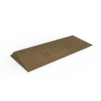 TRANSITIONS Tan 40 in. W x 14 in. L x 1.5 in. H Rubber Angled Entry Door Threshold Welcome Mat