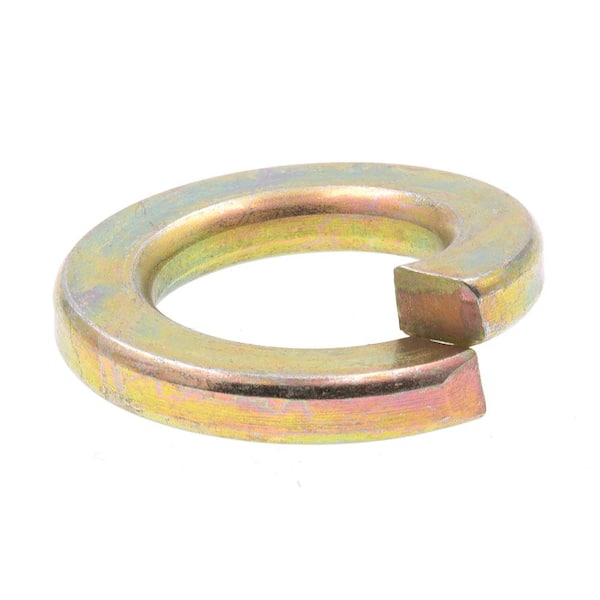 Prime-Line 1/2 in. Grade 8 Yellow Zinc Plated Steel Medium Split Lock Washers (10-Pack)