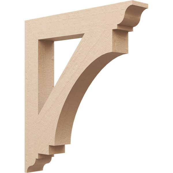 Ekena Millwork 5.5 in. x 40 in. x 36 in. Imperial Traditional Rough Cedar Woodgrain Timberthane Polyurethane Bracket, Primed Tan