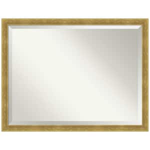 Angled Gold 43.25 in. x 33.25 in. Beveled Modern Rectangle Wood Framed Wall Mirror in Gold