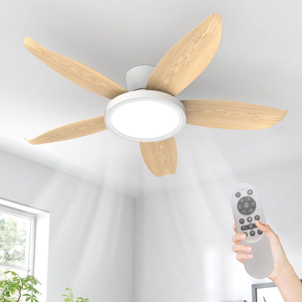 42 in. Dimmable LED Indoor/Outdoor White Flush Mount Ceiling Fan with Light and Remote, 6-Speeds DC Reversible Noiseless price history on PriceWatchPro
