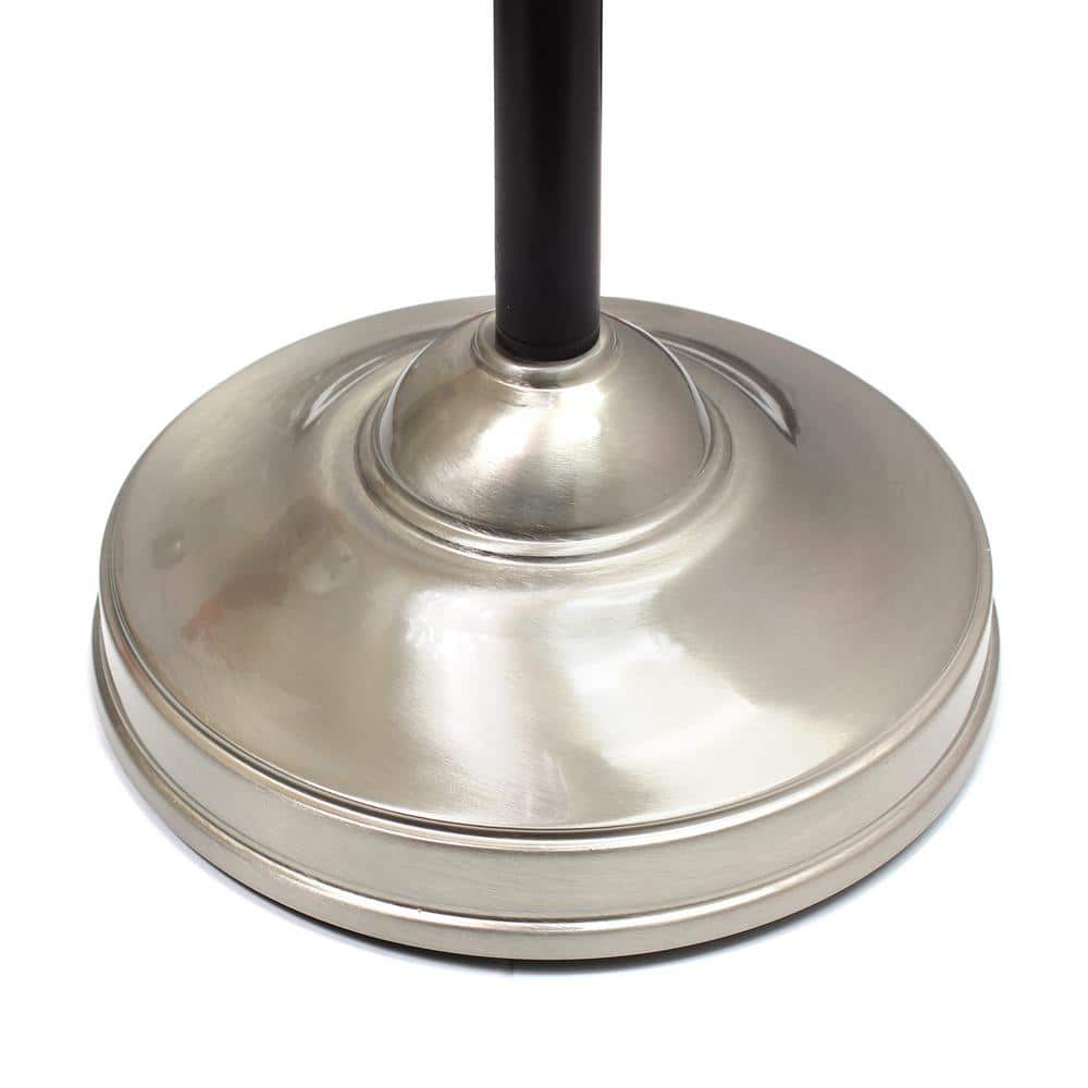 Malbec Black and Brushed Nickel 3-Piece Lamp Set with Cream Shades