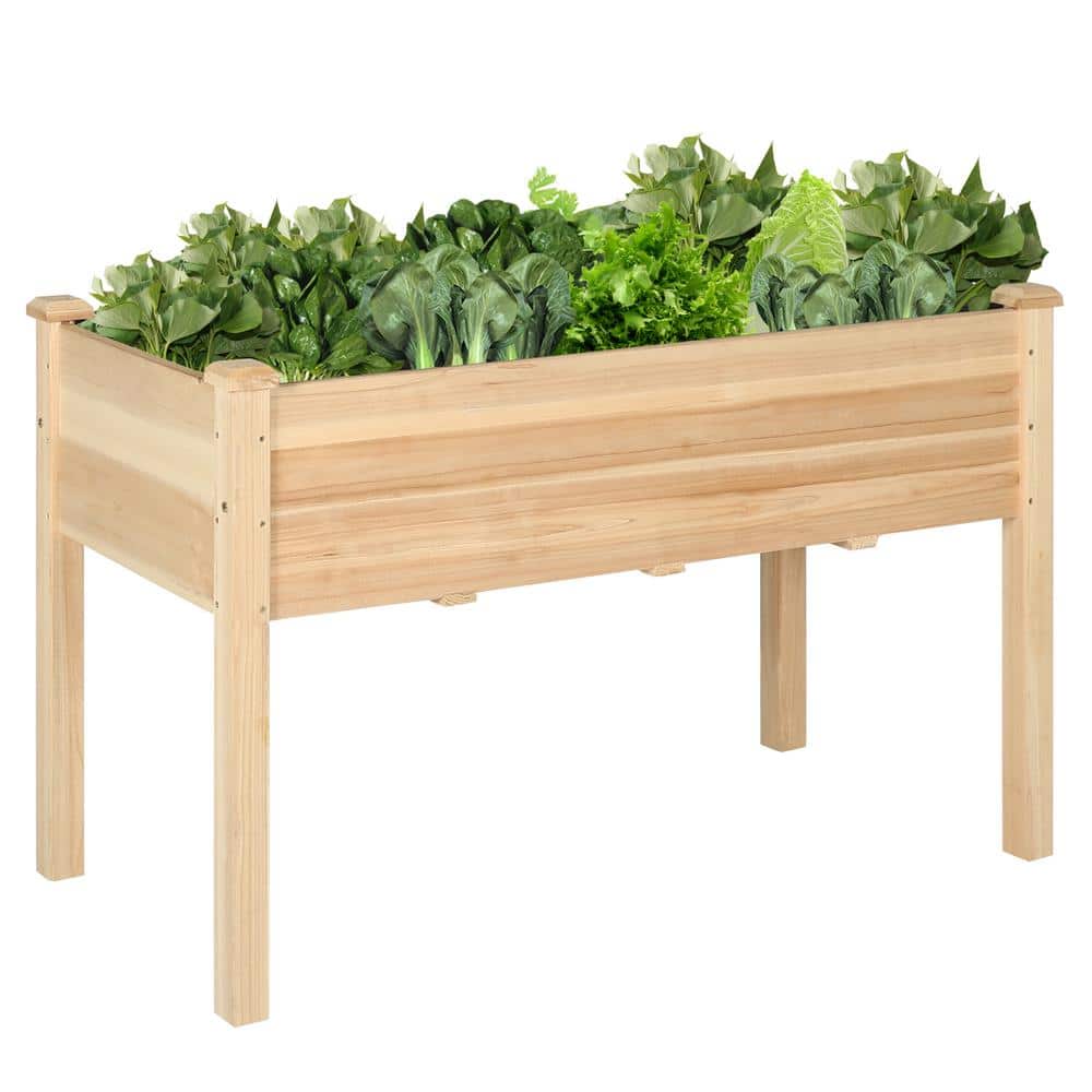 VEIKOUS 47 in. x 23 in. x 30 in. Wooden Raised Garden Bed with Liner PG0102-01-1 - The Home Depot