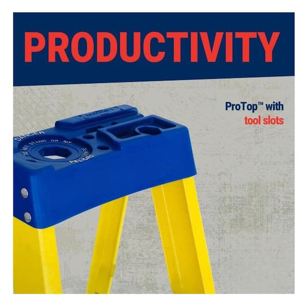 5 ft. Fiberglass Leaning Step Ladder (8 ft. Reach), 250 lbs. Load