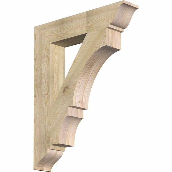 Ekena Millwork 6 in. x 40 in. x 32 in. Douglas Fir Balboa Traditional Rough Sawn Bracket