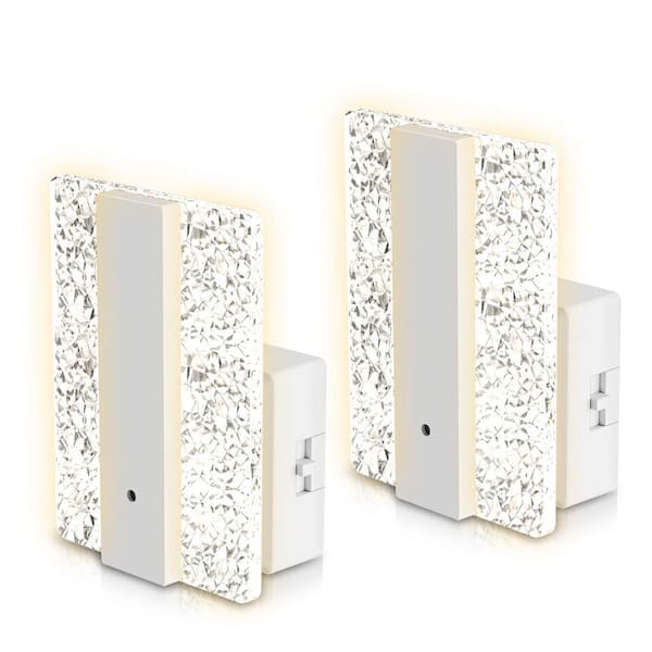 Modern LED Night Lights Plug Into Wall-Dimmable with Dusk-to-Dawn Sensor, Decorative for Bedroom and Hallway(2-Pack)