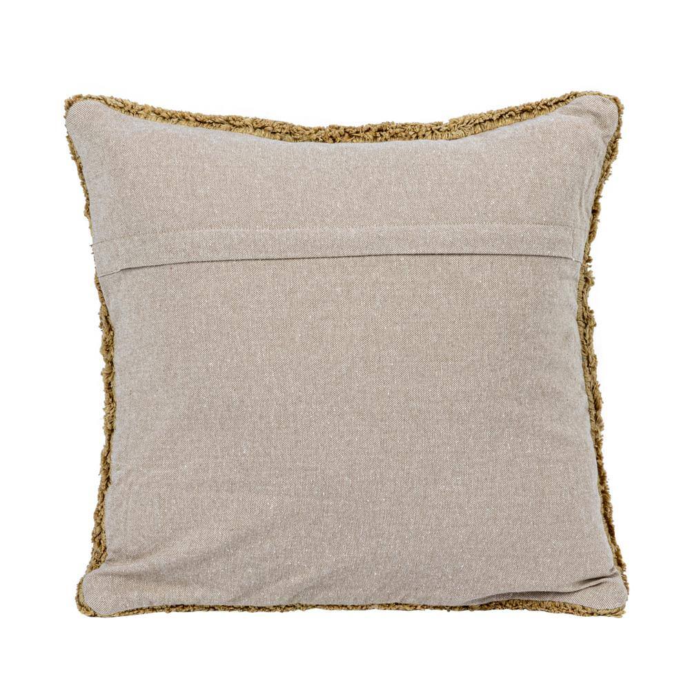 Mustard & Natural Cotton Tufted Square Throw Pillow