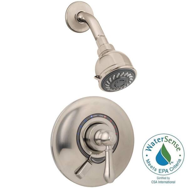Symmons Allura 1-Handle Shower Faucet with Integral Stops in Satin Nickel (Valve Included)