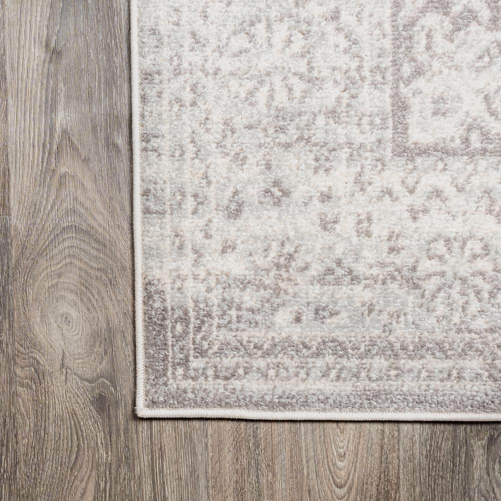 Medallion Mirage Gray and Cream 8' x 10' Synthetic Area Rug