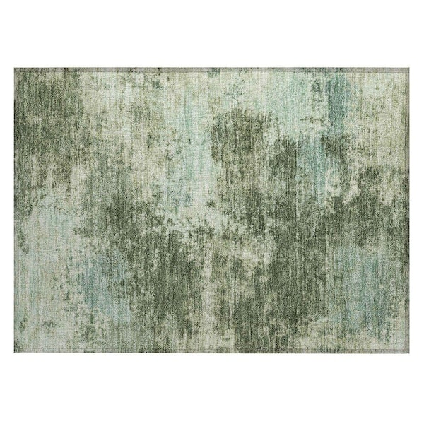 Chantille Machine Washable Indoor/Outdoor Abstract ACN2065 Aloe 1 ft. 8 in. x 2 ft. 6 in. Accent Rug