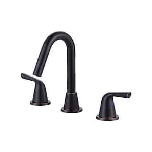 High -Arc 8 in. Widespread Double Handle Bathroom Faucet in Oil Rubbed Bronze