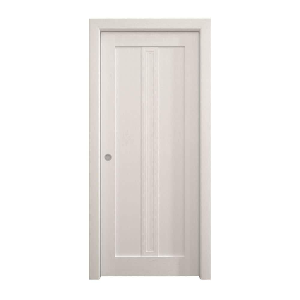 Assemble Required 32 in. x 84 in. Painted White Oak Solid Wood Pocket Door with Hardware price history on PriceWatchPro