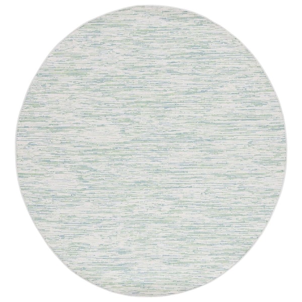 Hampton Green 6 ft. x 6 ft. Abstract Distressed Indoor/Outdoor Round Area Rug