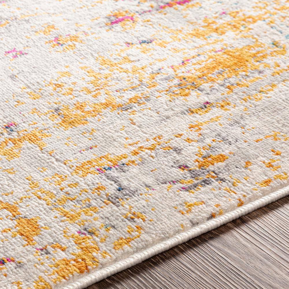 Modern Abstract Blue Synthetic 7'10" x 10' Area Rug