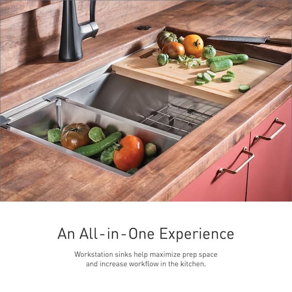 MOEN 1800 Series 33 in. Drop-in/Undermount Single Bowl 18-Gauge