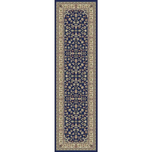 Unbranded Castello Navy 2 ft. x 7 ft. Traditional Oriental Floral Area Rug