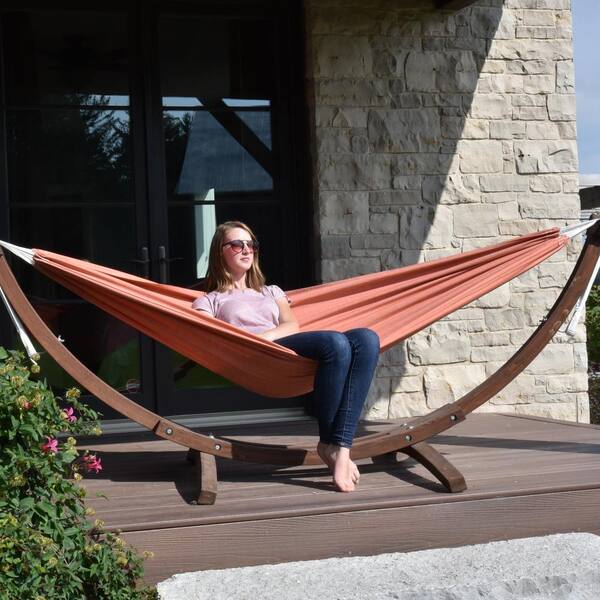 8 Ft Sunbrella Outdoor Hammock Bed With Solid Pine Arc Stand In C C8spsn Co The Home Depot 8 Ft Sunbrella Outdoor Hammock Bed, Outdoor Hammock Bed