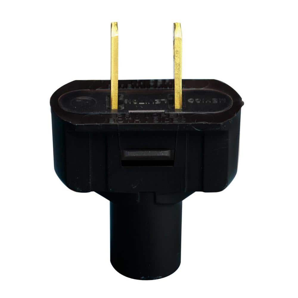 Leviton 15 Amp 125-Volt Flat Plug, Black 48643-E 48643-E - The