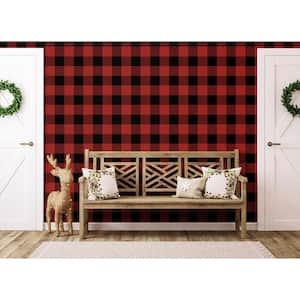 Red and Black Buffalo Plaid Peel and Stick Wallpaper (Covers 30.75 sq. ft.)
