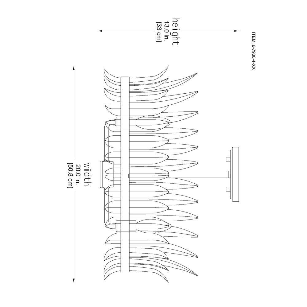 Ensley Bisque White 4-Light Semi-Flush Mount Ceiling Fixture