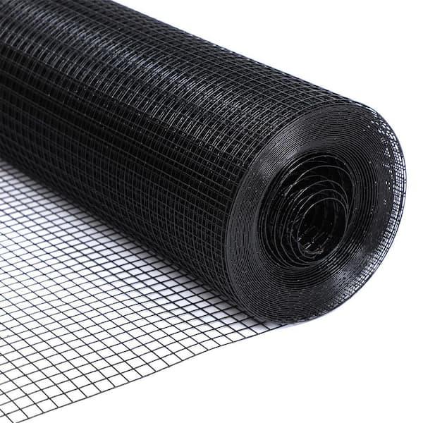 48 in. x 50 ft. 19-Gauge Black Reinforced Vinyl Precision Welding Mesh Fit Most Size Animal Cages