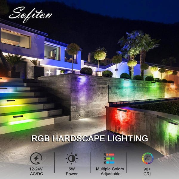 Sofiton 4-Pack 200 Lumens Low Voltage Bronze Integrated LED RGB