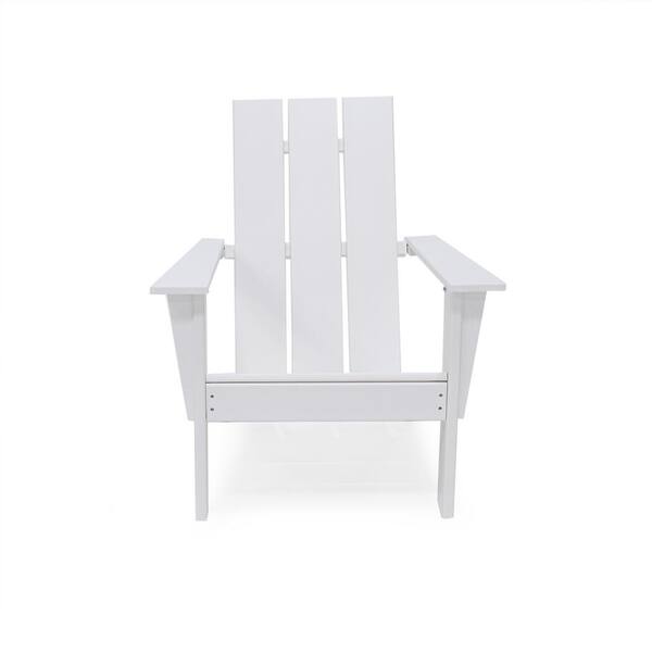 LuXeo Arcadia White Plastic Outdoor Patio Adirondack Chair (Single) LUX1522WHT The Home Depot