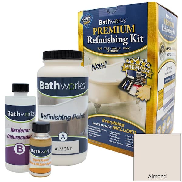 BATHWORKS 20 oz. DIY Bathtub and Tile Refinishing Kit- Almond