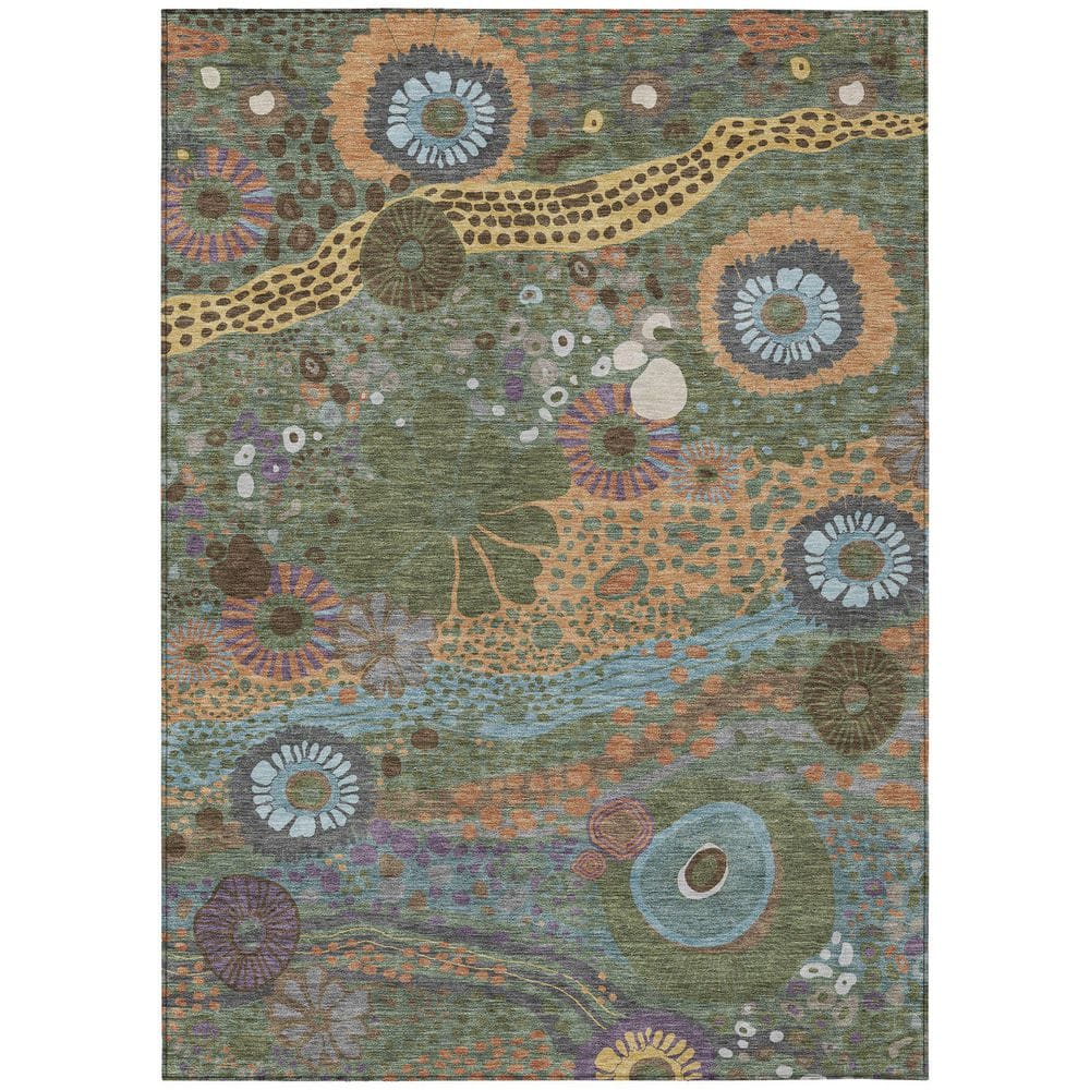 Chantille Machine Washable Indoor/Outdoor Abstract ACN2498 Basil 9 ft. x 12 ft. Area Rug price history on PriceWatchPro