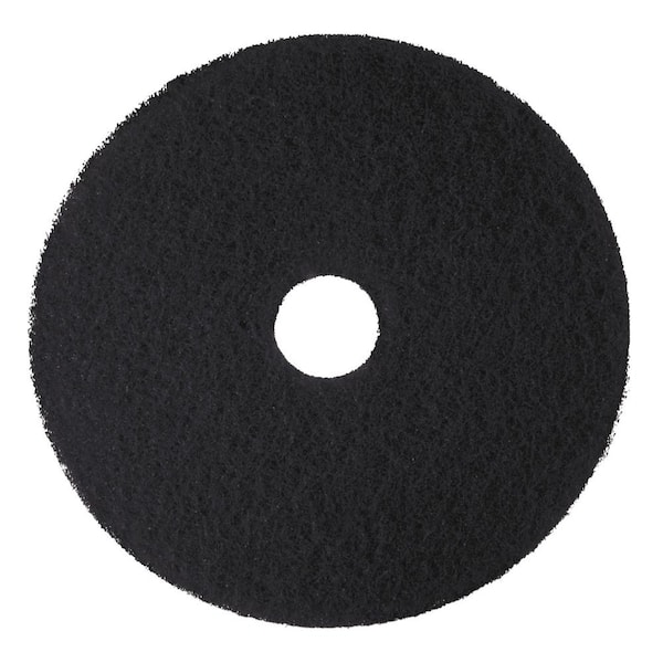3M Low-Speed High Productivity Floor Pads 7300, 18 in. Dia, Black, (5-Carton)