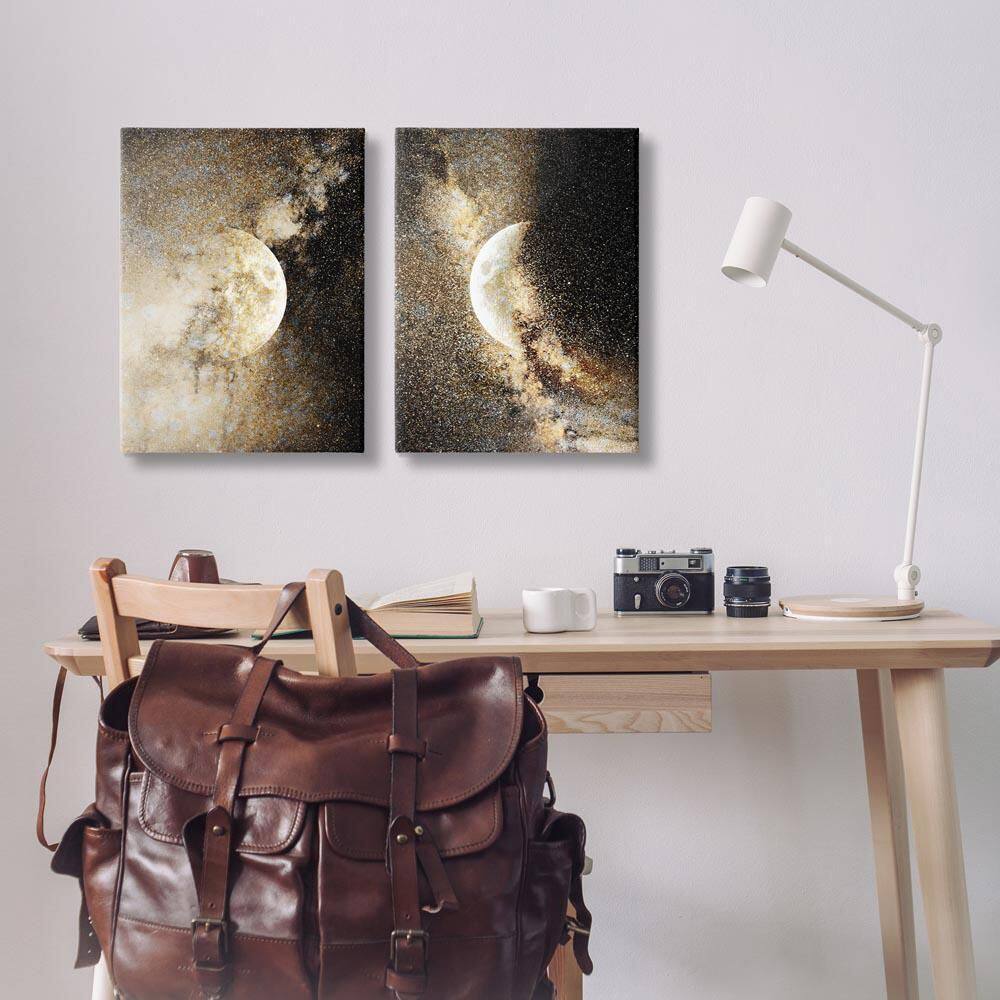 Moons with Starry Nebulas by Gemma Bardot 2 Piece Unframed Abstract Graphic Art Print 30 in. x 20 in. price history on PriceWatchPro