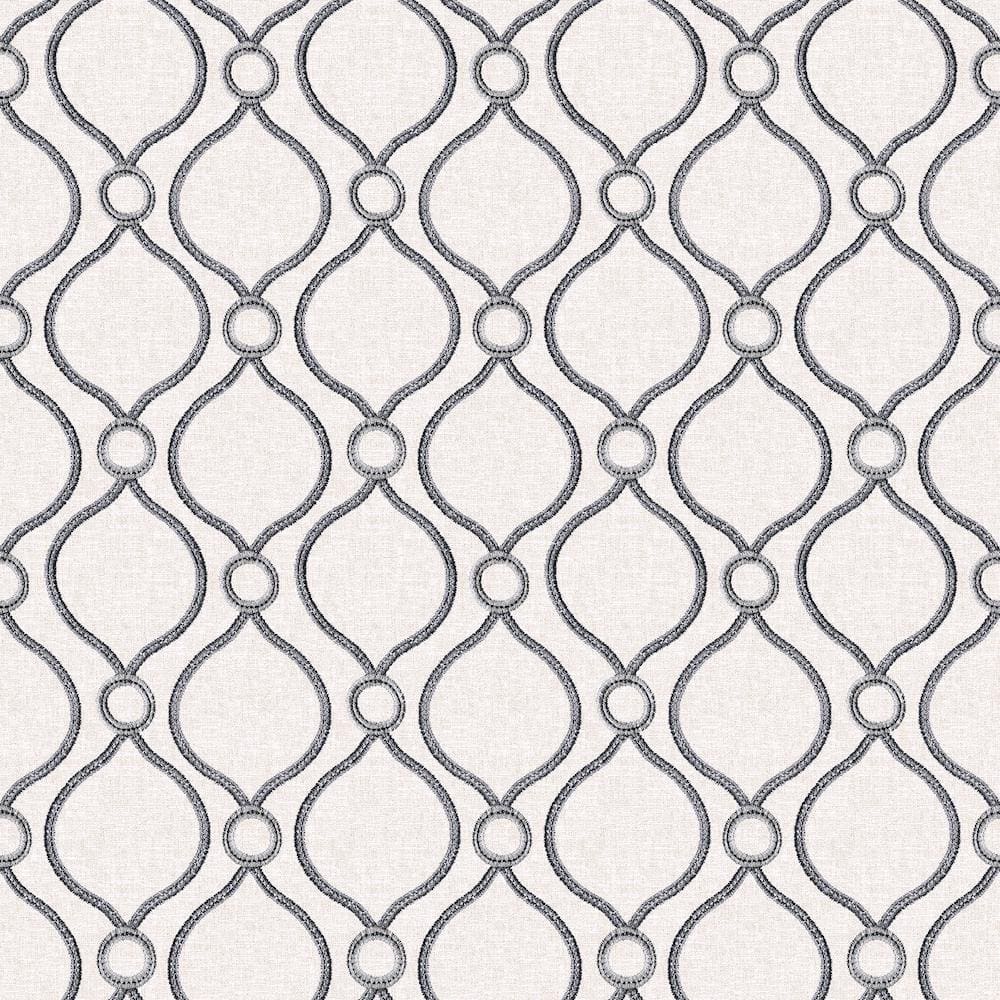 SURFACE STYLE Curveball Noir Geometric Vinyl Peel and Stick Wallpaper Roll ( Covers 30.75 sq. ft. )