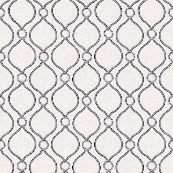 SURFACE STYLE Curveball Noir Geometric Vinyl Peel and Stick Wallpaper Roll ( Covers 30.75 sq. ft. )