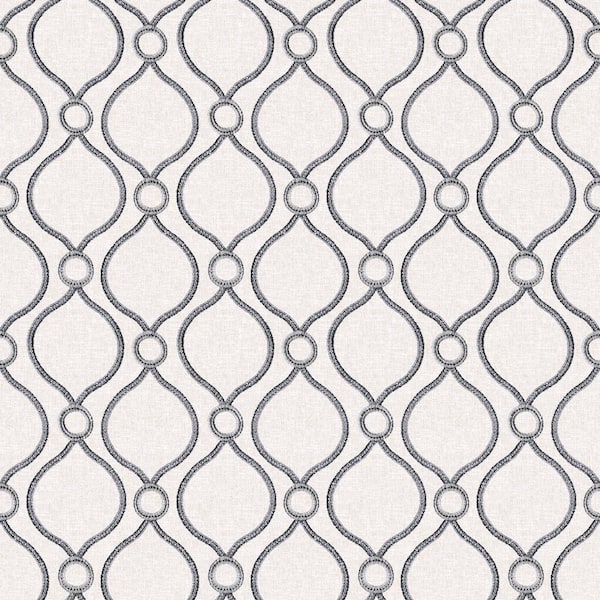 Curveball Noir Geometric Vinyl Peel and Stick Wallpaper Roll ( Covers 30.75 sq. ft. )