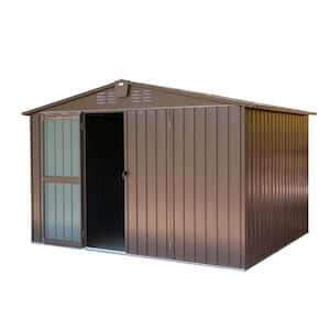 Black 10 ft. W x 8 ft. D Metal Shed, Outdoor Storage Shed with Double Lockable Doors and Air Vents (80 sq. ft.)