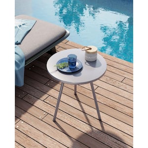 Gray Round Anti-Rust Metal Outdoor Side Table