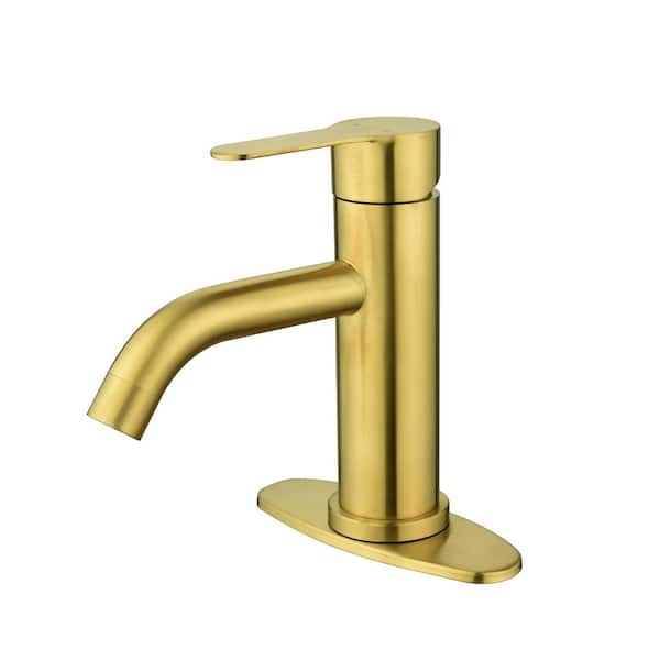 Utopia 4niture Millard Single Handle Single Hole Bathroom Faucet in Brushed Gold