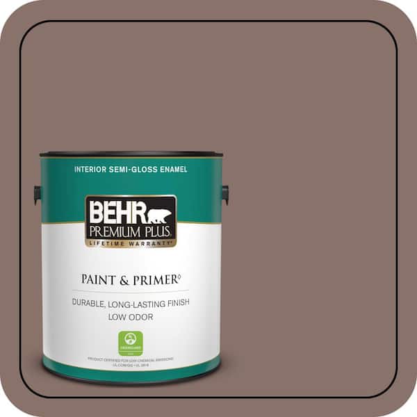 BEHR PREMIUM PLUS 1 gal. #MQ1-56 Elkhound Semi-Gloss Enamel Low Odor Interior Paint & Primer