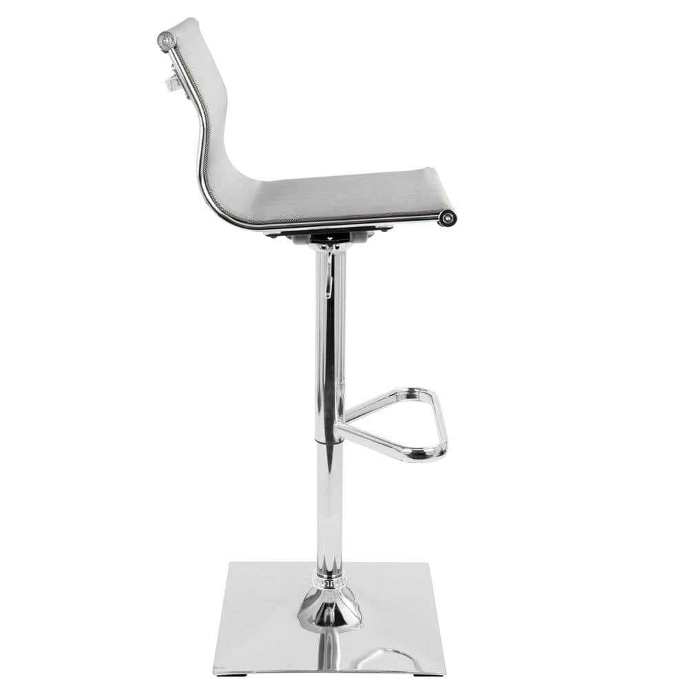 Mirage Silver Adjustable Swivel Barstool with Mesh Seat