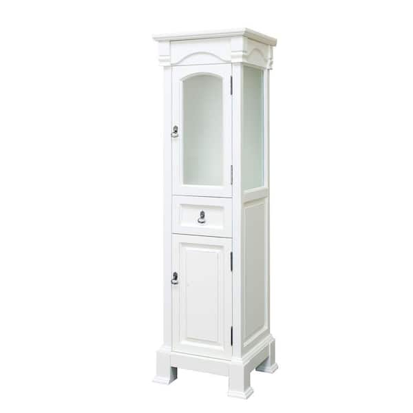 Bellaterra Home Bloomfield 18 in. W x 65 in. H x 17 in. D Bathroom Linen Storage Cabinet in Cream White