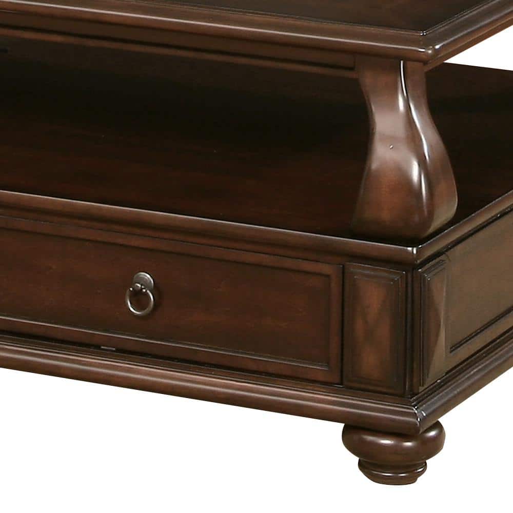 Amado Classic Walnut Rectangular Coffee Table with Storage