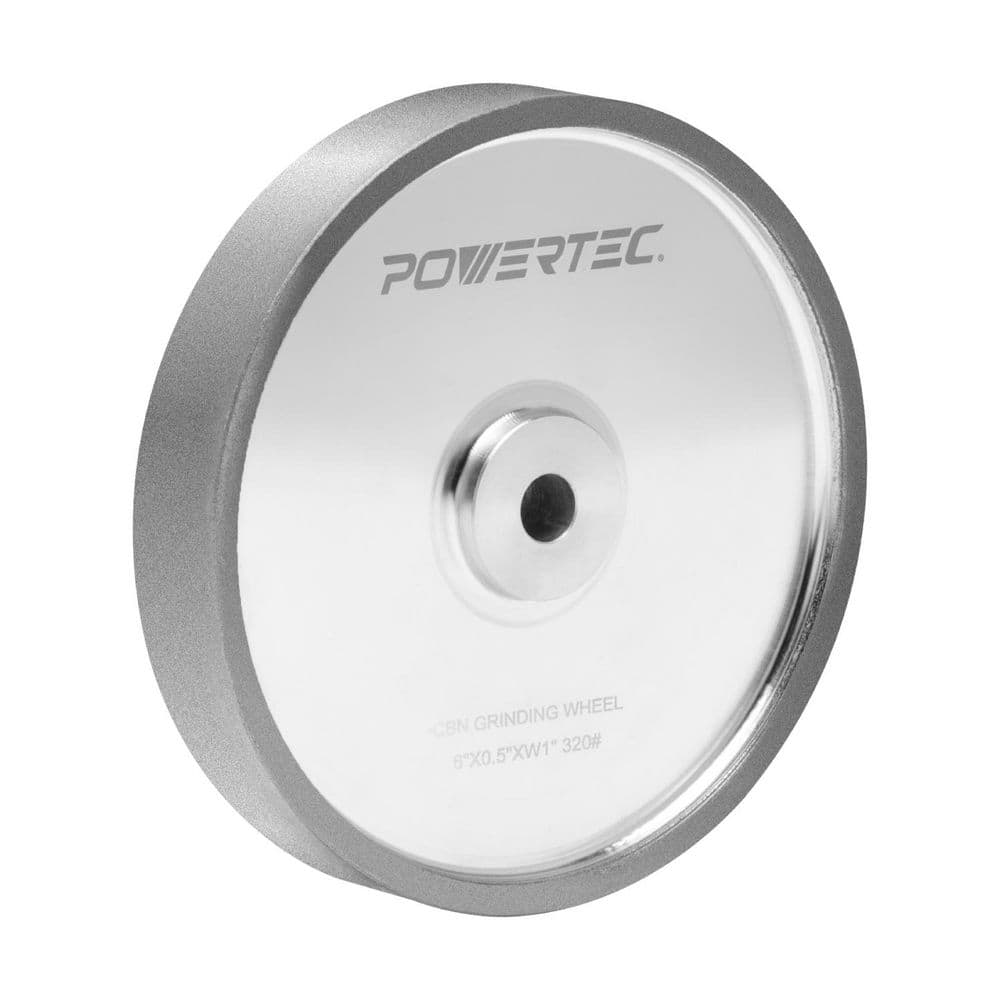 POWERTEC 6 in. x 1 in. W, 1/2 in. Arbor, CBN Bench Grinding Wheel