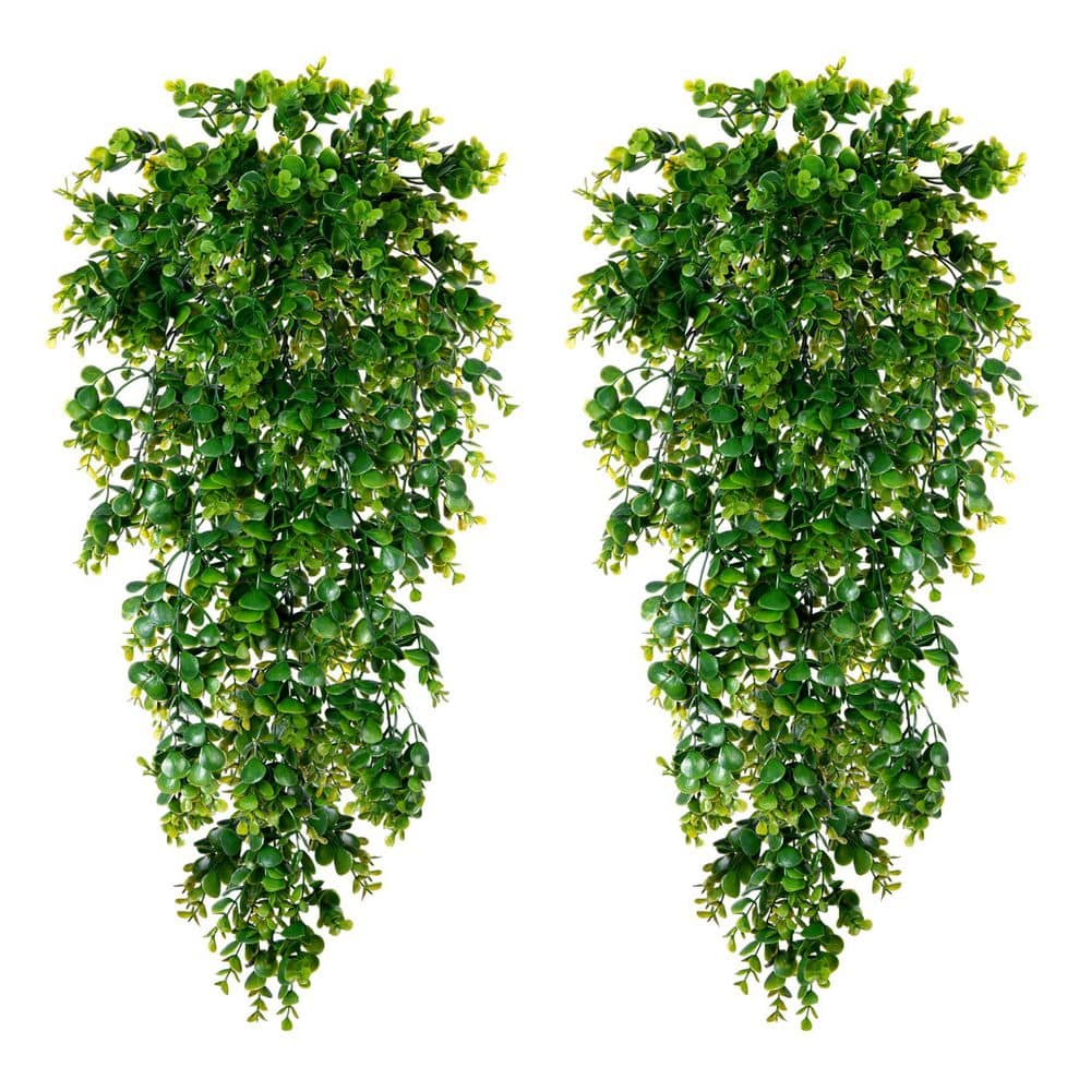 27.55 Green Faux Vine Plant, Artificial Eucalyptus Hanging Plants Greener
