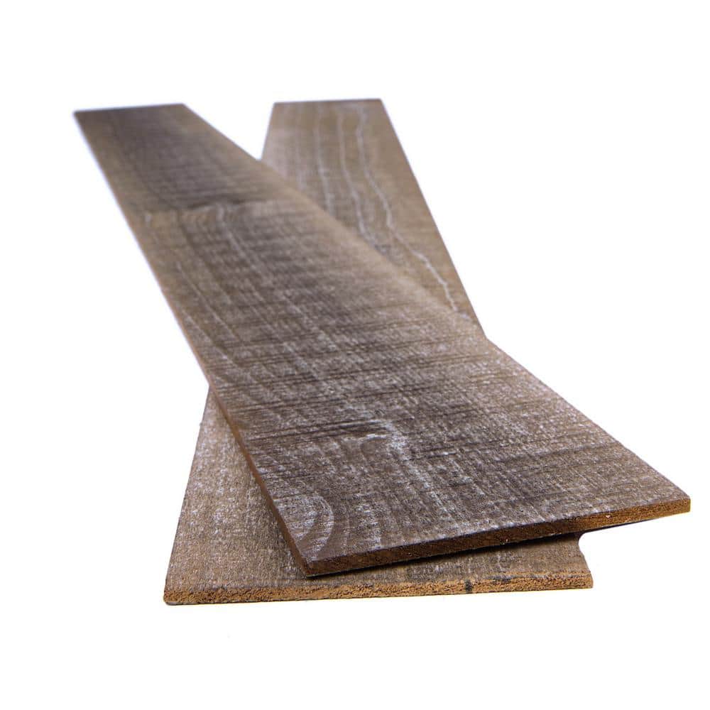 Antique Distressed Poplar Barn Wood Wall Planks 4 ft. 6-Pack