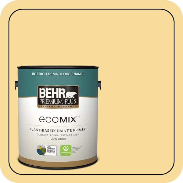 1 gal. #360C-3 Honey Tone Semi-Gloss Enamel EcoMix Plant-Based Interior Paint & Primer